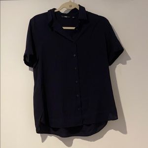 Navy Uniqlo button down shirt